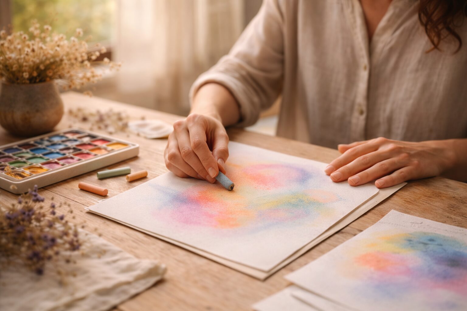 Pratica esperienziale con respiro, presenza e gesto creativo