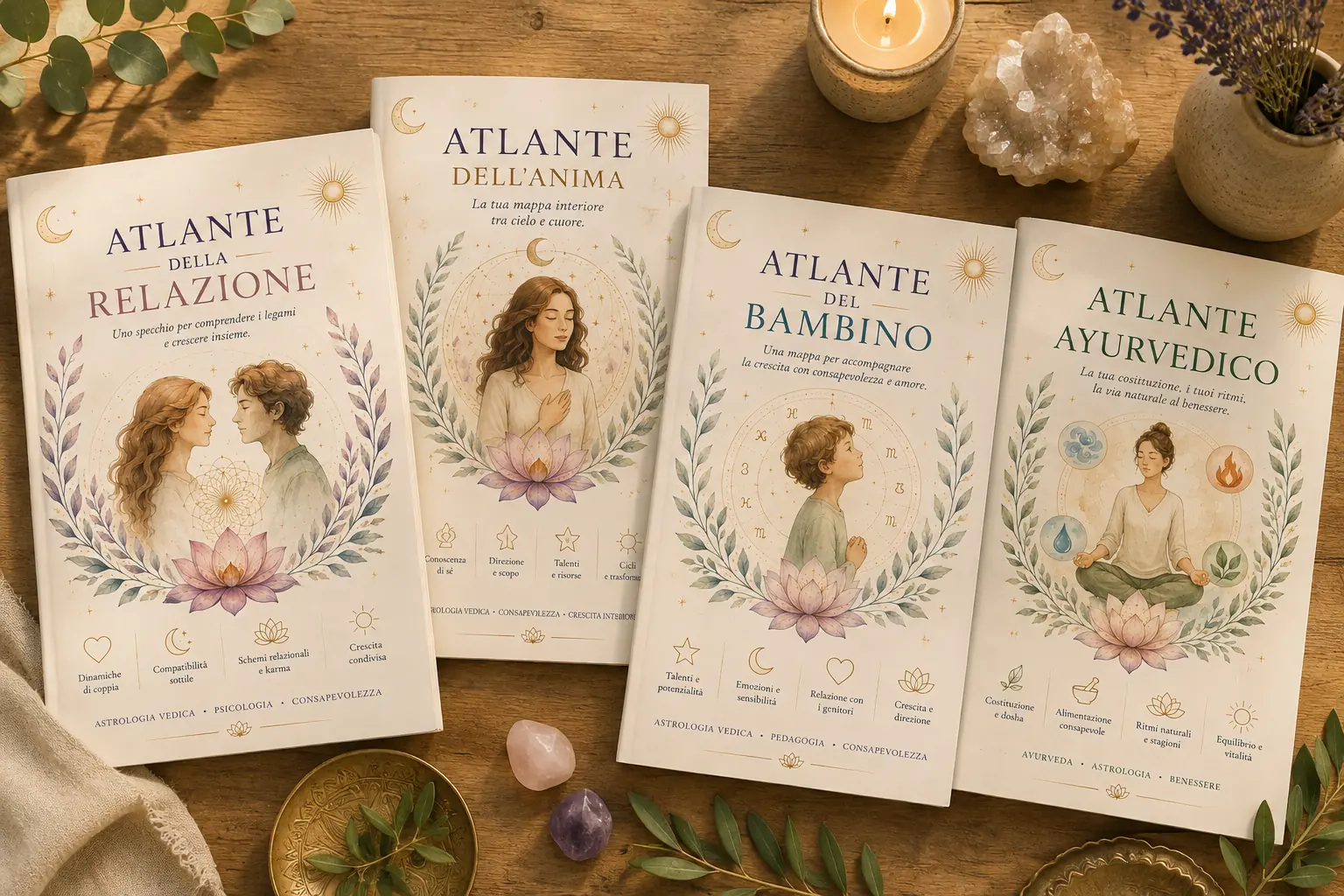 Copertine degli Atlanti Sielan sovrapposte su un tavolo