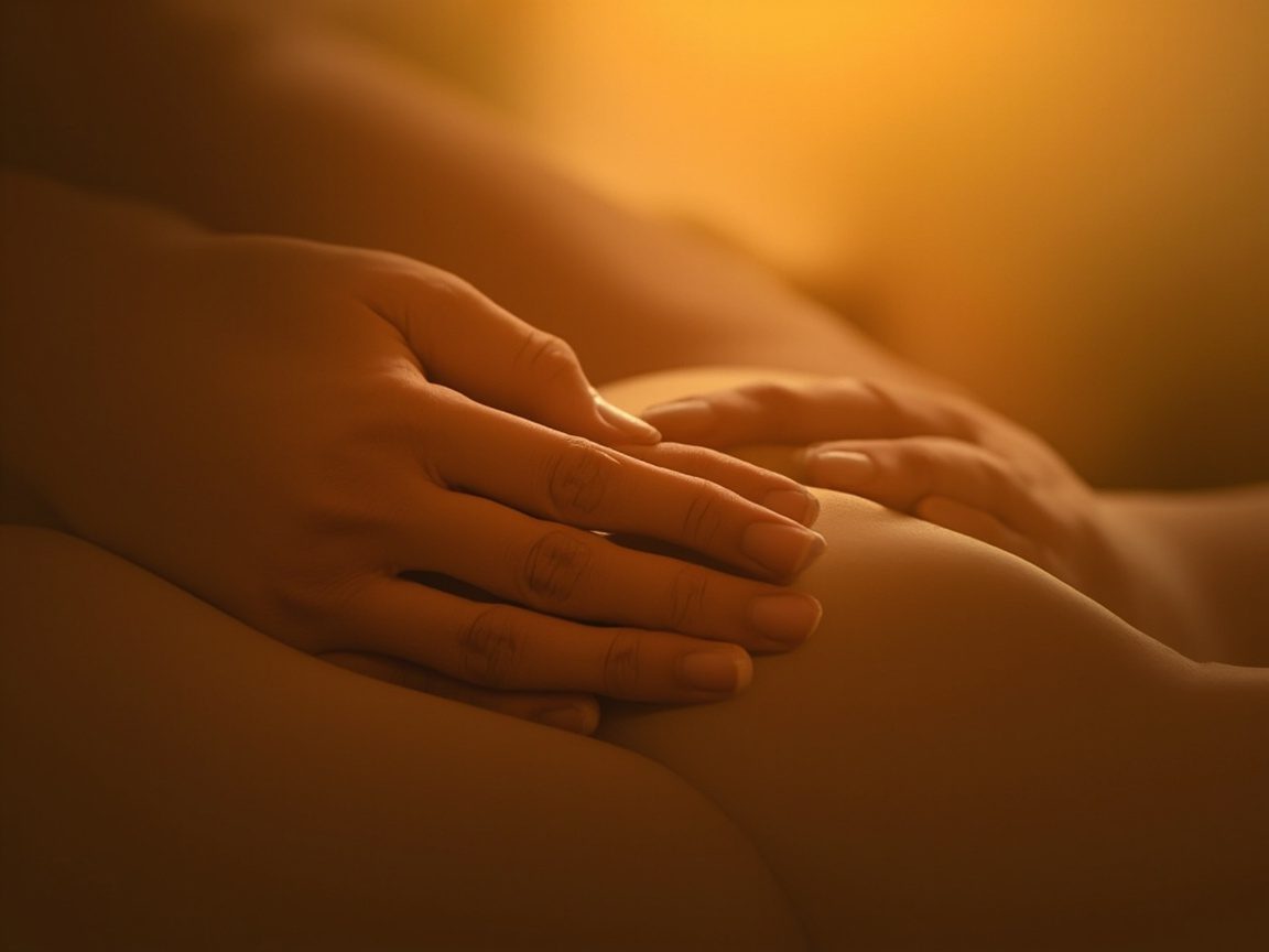 Mani appoggiate sul petto durante un momento di ascolto e respiro